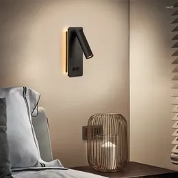 Настенный светильник, светодиодный прикроватный светильник для спальни, книжной комнаты, персонализированный минималистичный жилой фон, скандинавский El Reading