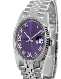 Brand A brandnew watch Datejust 36mm White Gold Steel Purple Roman Dial Fluted Bezel 126234 Mechanical Automatic women Ladies W2741214