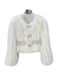 Women's Fur Coat Round Neck Short High-waisted Version Of The Single-breasted Design Warm And Comfortable 2023 Winter 1122