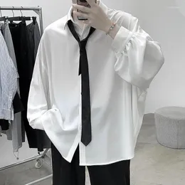 Camisas informales para hombre, diseño de manga larga de estilo coreano, holgado, moderno y de alta gama, Chemise Homme, Camisa Masculina