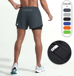 Men LU Yoga Sports Shorts Szybkie suche z kieszenią telefon komórkowy swobodny bieg na siłowni krótki jogger spant DK-22001