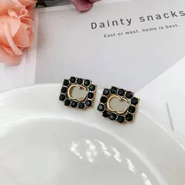 Brand Designer Fashion Square Sapphire Letter Earrings Ladies Ladies Party Wedding Couple Gifts Engagement Luxury Jewelry215o