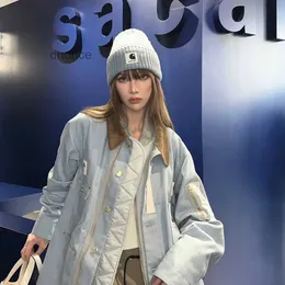 الضباب Sacai 2023 CO ذات العلامات التجارية الخريف/فصل الشتاء نمط الممر المرقع جاكيت للجنسين TOP TREND 5H4G