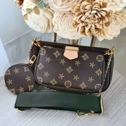 Носите с собой кошелек MULTI POCHETTE ACCESSORIES M44840 Дизайнерские сумки из натуральной кожи Роскошная женская винтажная сумка на плечо Мужская большая сумка-клатч Кошельки через плечо Сумка-сумка