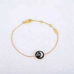 Naszyjnik New Sun Moon Gwiazda Szczęśliwa biżuteria wisząca przyjmuje matkę perłowego srebrnego grubości 18k złota wysokiej jakości Naszyjnik 234Q