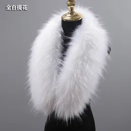 Shawls High Quality Fake Fur Collar Women Winter Warm Accessories 90*20cm Luxury Men Down Jackets Hood Fur Decor Scarves Shawl 231012