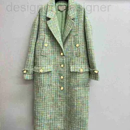Women's Wool Blends Designer Brand Coat 2023 Vinter Ny liten doftande vind Midlängd Fashion för kvinnor USO7