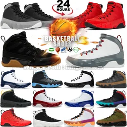 9S Męskie buty do koszykówki Jumpman 9 retro ogień czerwony chile patent cząstka szara oliwka concord unc uniwersytet niebieski złoto przestrzeń jace antracytowe trenerzy sportowe trampki sportowe