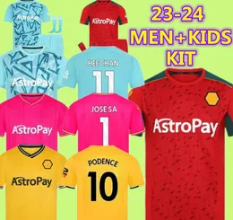 23 24 Heimfußballtrikots RAUL SEMEDO NETO NEVES TRINCAO J OTTO CHAN PODENCE GIBBS HEE 2023 2024 Wölfe Torwart Fußballtrikots Männer Kinder Kit Uniform 11