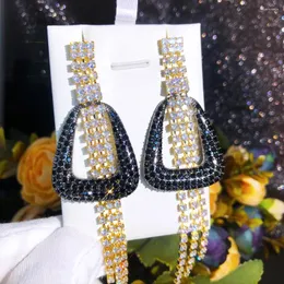 Dangle Earrings Soramoore Luxury CZ Tassel Drop For Women Bridal Dangling Party Wedding Jewelry Gifts High Quality