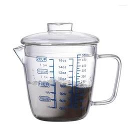 Bicchieri da vino Misurino in vetro borosilicato alto per bilancia per latte graduato con coperchio Tazze per conteggio brocca 250 ml / 500 ml