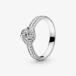 100% стерлингового серебра 925 пробы, мерцающие кольца с узлом для модных женщин, свадебные обручальные украшения, аксессуары Gift284r