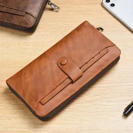Wallets Wallet Business Clutch Soft Leather Long Mobile Phone Bag Casual Korean Style Zipper