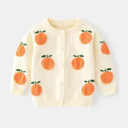 Sets Baby Sweater Cardigan Girls Boy Cotton Fruit Stereoscope Pattern Child Knit Coat Clothes Oneck Long Sleeve Warm Autumn Winter 231202