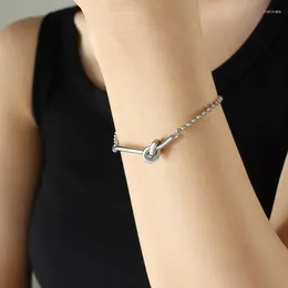 Braccialetti a maglie Tendenza della moda coreana Design unico Retro Bracciale per amiche in acciaio al titanio Gioielli per anziani Regali per feste all'ingrosso