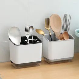 Kitchen Storage Multifunctional Chopstick Spoon Holder Plastic Drainer Drain Double Layer Cutlery Knife Fork Racks Tools