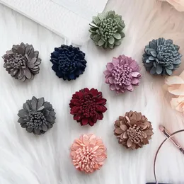Hair Accessories 10pcs Classical 2.5cm Mini Solid Leather Flower Handmade DIY Wedding Cloth Home Decoration 9 Colors