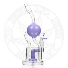 8 inches recycler hookah purple dab rig smoking water pipe for totacco Bongs bong 144mm bowls for girls6444005