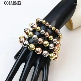 Link Bracelets 5 Pcs Multi Color Jewelry Bead Bracelet Metal Strand Lovely Gift Fashion Chain
