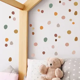 Wall Stickers 42Pcs Bohemia Style Irregular Circle Stones for Waterproof Removable PVC Kids Room Kindergarten Home Decoration 231202
