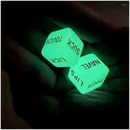 Party Favor 2PCS Glow In Dark Love Dice Toys Adult Couple Lovers Games Aid Sex Toy Valentines Day Gift For Boyfriend Girlfriend