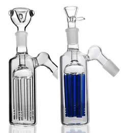 Bong exclusivo feito à mão coletor de cinzas de vidro tubo de água azul plataforma de petróleo com coletor de óleo 4975136
