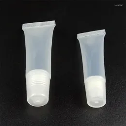 Lagringsflaskor 10 ml läppglansrör mjuk smink pressa underfjädring klara plaströr behållarverktyg