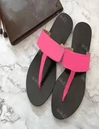 Designer Slides Women Slippers Sandals Beach Slide Flip Flops Fashion Flat Bottomed Summer Girls Leather Rubber Black Pink Slipper8914172