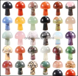 Arts And Crafts Arts Gifts Home Garden Small Natural Quartz Stone Mini Mushroom Carving Crystal Healing Decoration Dhm3L3554785