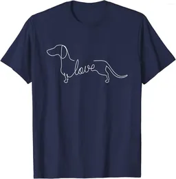 Men's T Shirts Dachshund Chiweenie Wiener Dog Love Art Sketch Gift T-shirt Men Kvinnor Grafisk Casual Cotton Daily Four Seasons