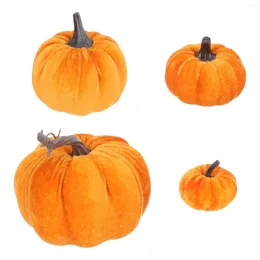 Dekorativa blommor 4 PC: er konstgjorda pumpa scenlayoutdekor Orange Hem Prydnad PO Prop Fall Decorations Simulation Halloween