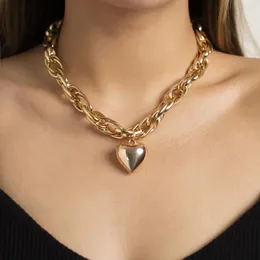 Choker Punk Heart Necklace For Women Hiphop Chunky Chain Collier Femme Party Wedding Fashion Jewelry Christmas Gift