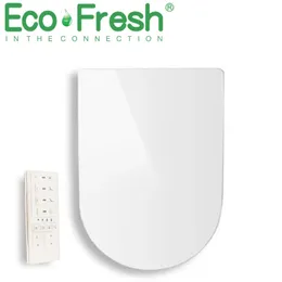 Ensemble d'accessoires de bain EcoFresh Design fin en forme de V O U Siège de toilette intelligent Couverture de bidet électrique Veilleuse Pulvérisateur de couvercle intelligent Massage propre à la chaleur 231202