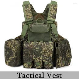 جاكيتات الصيد 900D Oxford Camo Camo Vest Stest Military Equipment Fan CS Training Combat Outdoor Multi-Pocket Tactics