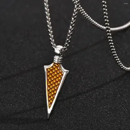 Chains Vintage Style Personalized Triangle Spear Head Pendant Men's Necklace Fashion Accessories Stainless Steel Jewelry