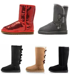 classic women snow boots ankle over the knee Glitter Sequin Boot short high Bling winter booties 36416561340