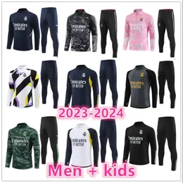 2023 2024 Real Madrids Soccer Tracksuit Bellingham Vini Jr Men Kids Kids Kit 23 24 Tracksuit Training Suit Kit Chandal Futbol Survlement