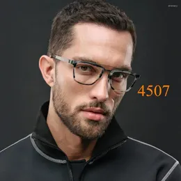 Óculos de sol quadros sem parafuso quadrado puro titânio óculos quadro masculino clássico prescrição óptica óculos gafas oculos 4507