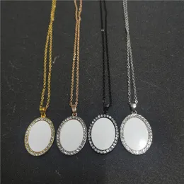 sublimation blank small oval necklaces pendants fashion women necklace pendant hot tranfer printing consumable factory price wholesale