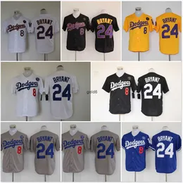 T-shirts Dodgers Men's Fans' Button Embroidered Baseball Jersey Soccer Jersey Game Training Shirt #8#24t Sleeve White Purple
