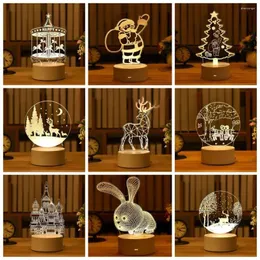 Night Lights 3D Lamp Desktop Light Boys And Girls Holiday Year Gift Christmas Decorative Bedroom Bedside Table Navidad