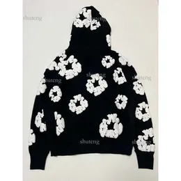 DHgate.com:Mens Distressed Floral Printed Denim Hoodie DHgate.com:Mens Distressed Floral Printed Denim Hoodie