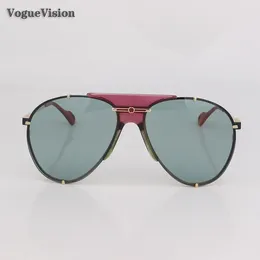 Sunglasses Translucent Tinted Acetate With Metal Frame Pilot For Men Women Fashion Driving Outdoor UV Protection Eyewear