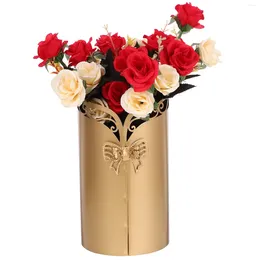 Вазы цветочные композиции ведро Ramo de Flores Artificiales Ваза цветочные букет цветы ретро -украшение железо