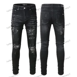 2J08 2023 Yeni Gelişler Erkekler AM2 Lüks Tasarımcı Amirly Denim Mor Am2 Jeans Amirs Amiiri Delikleri Am Pantolonlar Jean Coolguy Biker Amari Amir Pantolon Man Giyim #812E