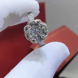 Fedi nuziali Superano il test del diamante Argento sterling Fidanzamento con diamante 1 CT D Anello colorato Fontana a fascia Gioielleria raffinata 231202