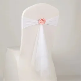 Sashes 10pcs Krzesło weselne Sash Rose Ball Artifical Flower Party Dekoracja Krzesła na wydarzenia 231202