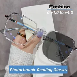 Sunglasses Women's Fashion Color Changing Style Pochromic Reading Glasses Far-sighted Diopters Eyeglasses Prescription