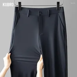 Men's Pants KUBRO 2023 High Quality Work Business Slacks Trousers Clothing Casual Formal Straight Breathable Stretch Classic Man