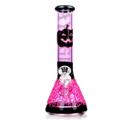 10 inches glass bong dab rig smoke water pipe hookah handdrawn products with luminous decals recycle rigs smoking pipes Cool Bong4217120